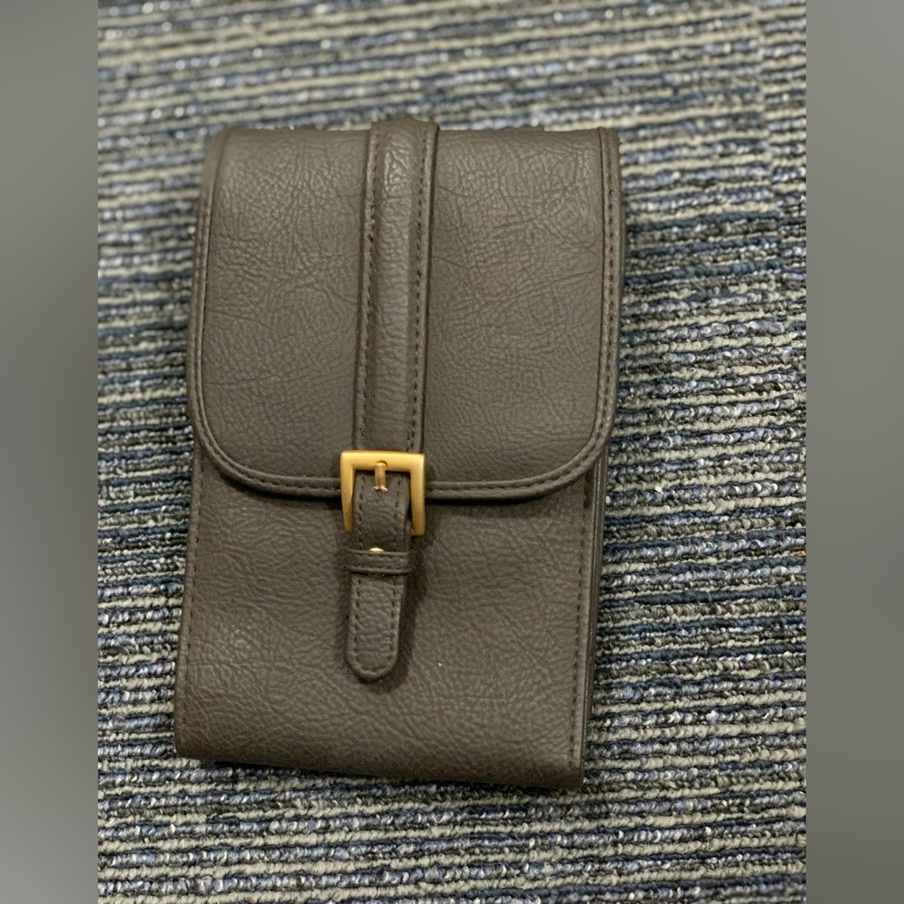 faux leather phone credit card check bag